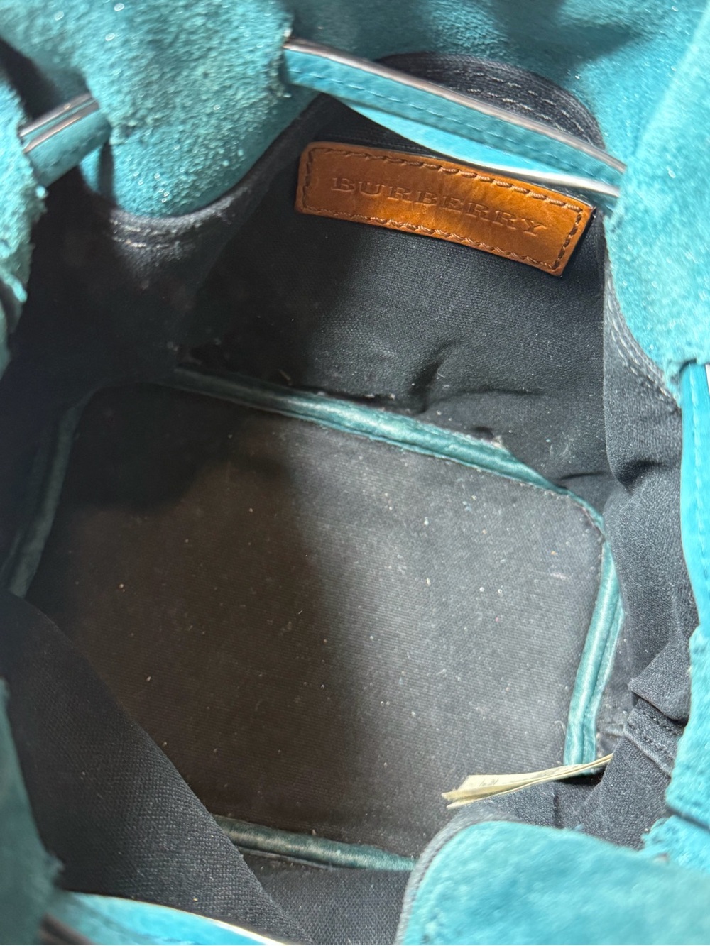 Beautiful Burberry Ashby Belgrove fringe bag, teal call outs in photos - Picture 8 of 9